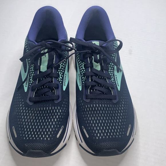 BROOKS Ghost 14 Women’s Running Shoes. Peacoat Yucca Navy. Size 9 NARROW (2A). - Picture 5 of 16